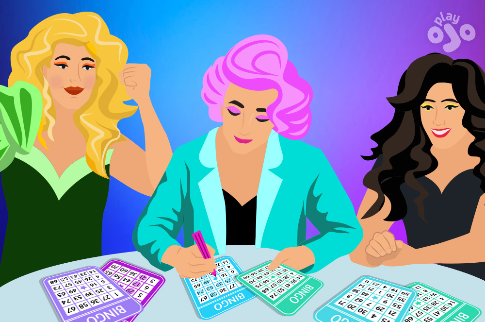 People playing bingo in drag