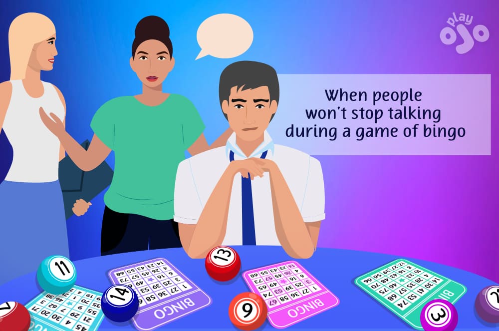 people chatting around bingo players
