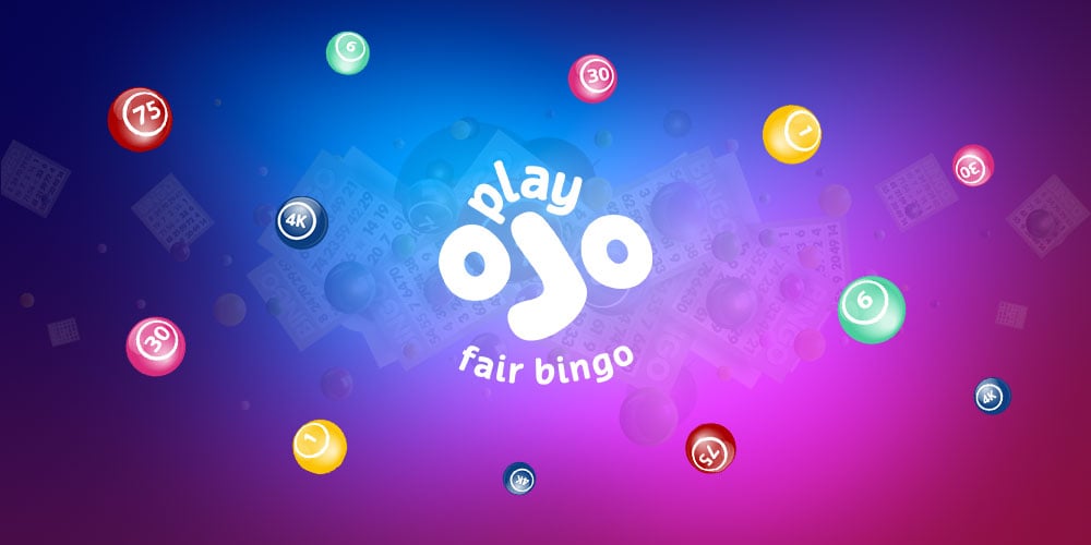 PlayOJO logo surrounded by colourful bingo balls